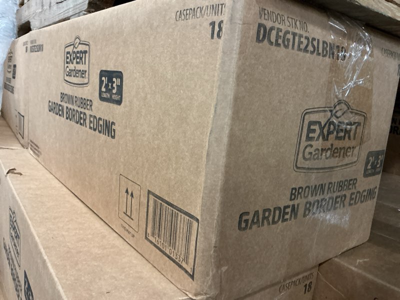 Condition photo showing New/Like New for expert gardener 2  x 3  brown recycled rubber garden border landscape edging - 18 pack