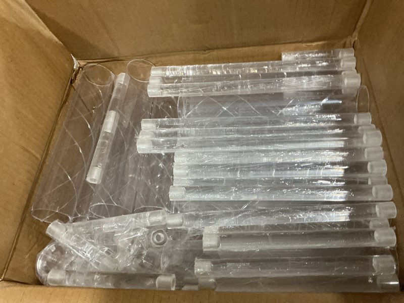 Condition photo showing New/Like New for 6 Set 5 Arm Acrylic Candle Holder, Mjkeomo 22'' Tall Candelabra Centerpieces for Tables, Candlesticks Holder with Lampshade for Housewarming Gift Fireplace Dinner Decor Fit 0.82'' LED Candle Holder Only 6