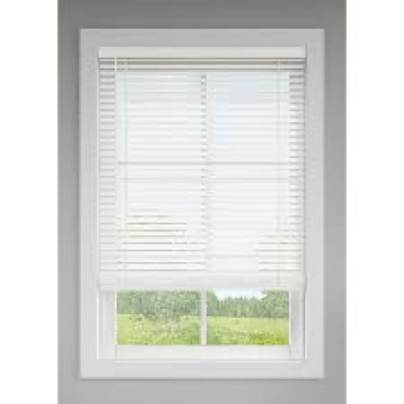 levolor trim+go 2.0-in slat 34?-in x 64-in cordless room darkening white faux wo