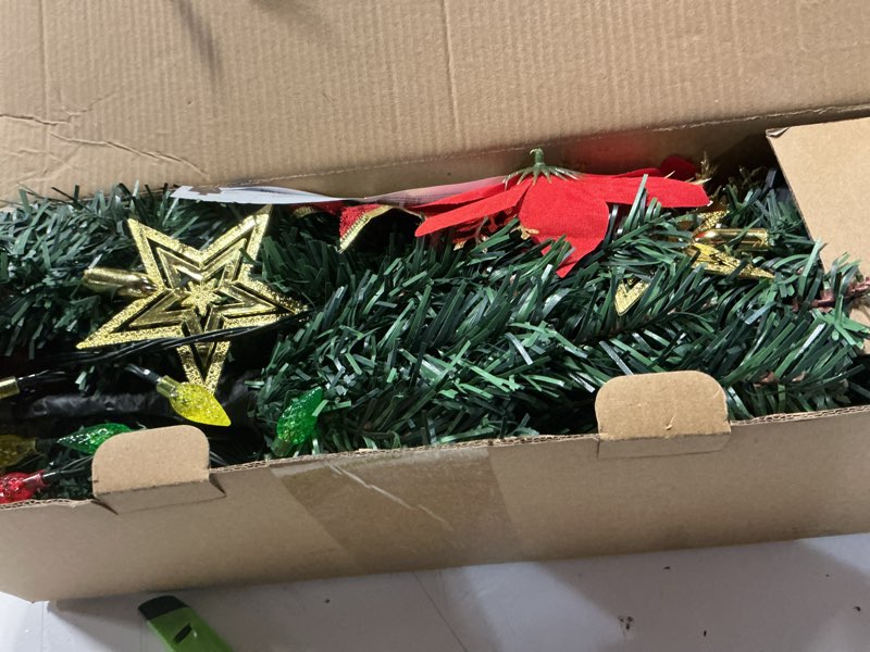 Condition photo showing Good Condition for Solar Christmas Tree Pathway Lights Outdoor, Set of 4 Solar Christmas Tree Stake Lights, 80 Outdoor LEDs Xmas Decor, Christmas Decor DIY Xmas Tree Gift (Warm White)