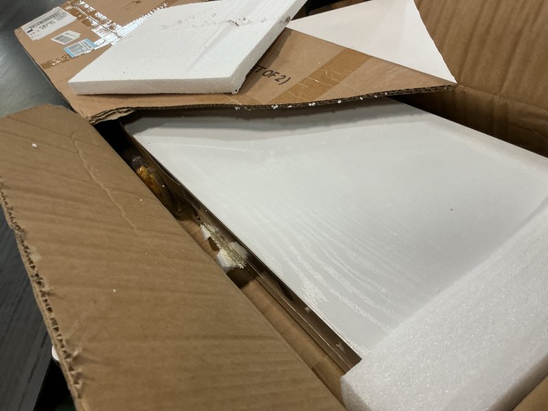 Condition photo showing Good Condition for bayka floating shelves, 48 inches long heavy duty wall mounted rustic wood shelves for bathroom, bedroom, living room, kitchen, office, hanging shelf for books/storage/decor(white,set of 2) c. white - modern minimalist style 48inches