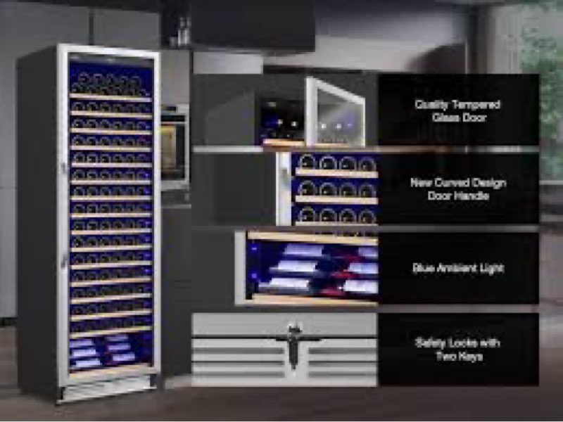 Velieta Upgraded 190 Bottles Wine Cooler Refrigerator,24 Inch Wide Wine Fridge
