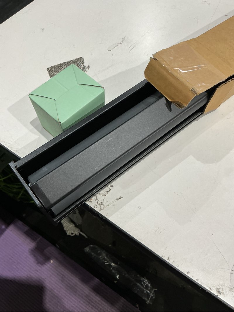 Condition photo showing As Is for cordless blackout roller shades blinds for windows free-stop,pull down room darkening with valance,thermal insulated woven fabric window door blinds for home,office,black 28" w x 72" l 28"w x 72"h black