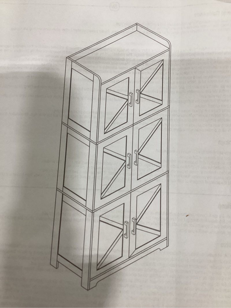 Condition photo showing Good Condition for akxomel tall bathroom floor cabinet with 6 barn door 60.2''h pantry white | 11.6''d x 22.6''w linen storage cabinet with adjustable shelves, for kitchen, living room, entryway
