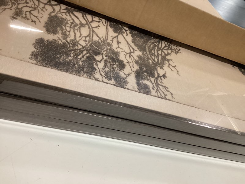 Condition photo showing New/Like New for framed large vintage wall art for living room, wabi sabi tree canvas 3 piece artwork, classic antique sketch forest landscape prints, neutral retro botanical rustic painting for bedroom 24x36 in 24" w x 36" h x 3pcs vintage neutral