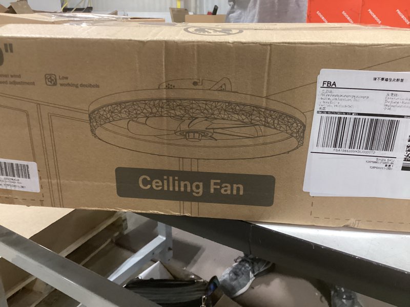 Condition photo showing New/Like New for lediary 20 inch low profile ceiling fans with lights and remote, fandelier ceiling fan flush mount, 3000k-6000k dimmable led fan light, white modern ceiling fans with lights for bedroom 20 inch white 1