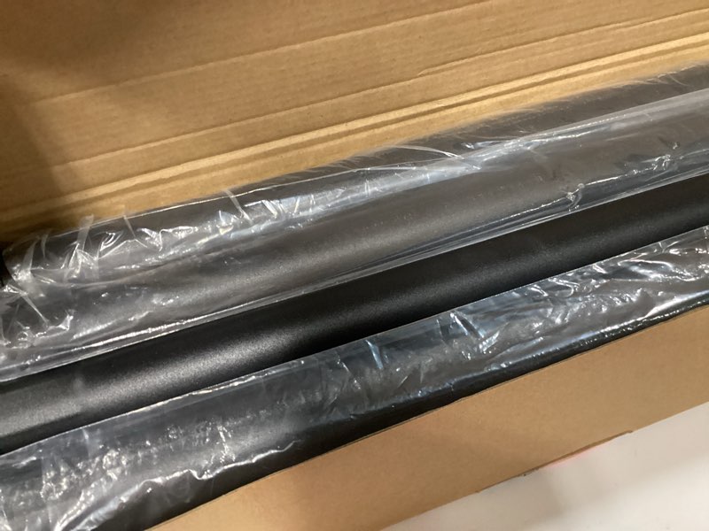 Condition photo showing New/Like New for supforce closet rods for hanging clothes, 17 to 129 inches stepless adjustable metal closet rod, 1.3 inches heavy duty clothes hanging rod for closet wardrobes laundry rv, black matte black 17-129 in