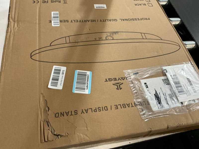 Condition photo showing New/Like New for jayegt electric rotating display stand, 350-500 lbs heavy load , 360-degree motorized rotating turntable for display, live streaming, remote control + 5 colors background (white/24 inch/dual motors) white 24inch