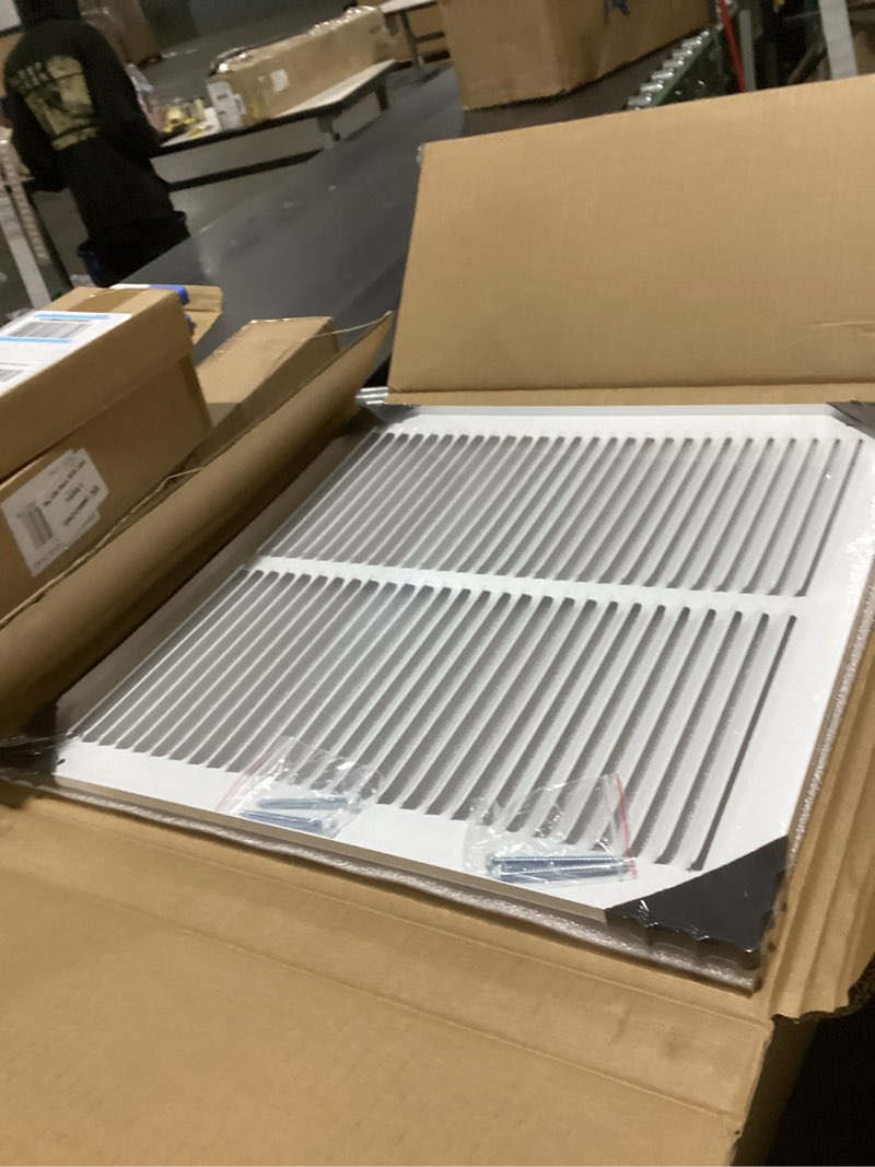 Condition photo showing New/Like New for 14 x 14 inch duct opening return air vent cover for wall or ceiling, return air grille hvac ac wall air return vent cover hvac cold air grill without filter housing,outer dimension:15.75"wx15.75" for 14''w×14''h-duct opening