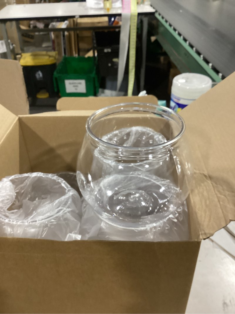 Condition photo showing As Is for 24 pcs plastic fish bowls for centerpieces 27 oz clear fish bowl for drinks unbreakable heavy duty round vase for table centerpieces wedding event home decor