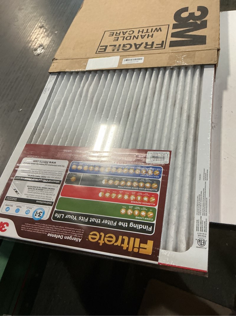Condition photo showing New/Like New for filtrete 20x25x1 ac furnace air filter, merv 11, mpr 1000, micro allergen defense, 3-month pleated 1-inch electrostatic air cleaning filter, 2 pack (actual size 19.688 x 24.688 x 0.84 in)