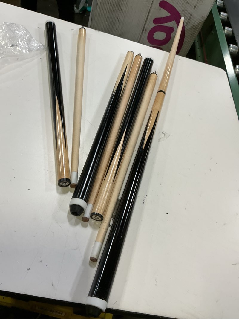 Condition photo showing Good Condition for freetime fun 42 inch pool stick, billiard pool cue sticks set of 4 hardwood, pool table