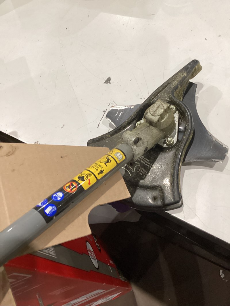 Condition photo showing As Is for add-on brush cutter attachment with j-handle kit