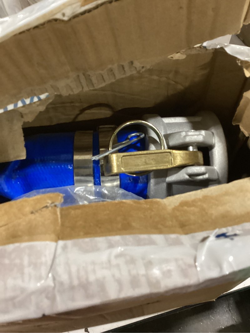 Condition photo showing Good Condition for 2" x 100ft pvc lay flat discharge hose with aluminum camlock c & e fittings, cam lock fitting type f included, heavy duty reinforced pump backwash hose assembly 2 in x 100ft cam + f