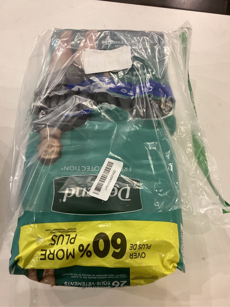 Condition photo showing As Is for Depend Fresh Protection Adult Diapers, Incontinence Underwear for Men, Disposable, Maximum, Extra-Large, Grey, 26 Count, Packaging May Vary X-Large 26