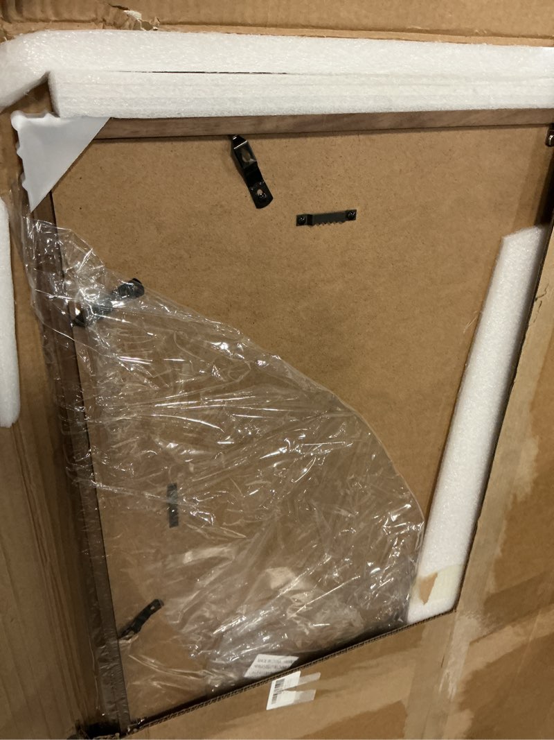 Condition photo showing Good Condition for acovy 27x40 solid wood picture frame, natural walnut wood photo frame with tempered glass, mortise and tenon rounded corner 27 x 40 wooden frame matted to 24x36 photos, wall or tabletop display walnut wood 27"x40"