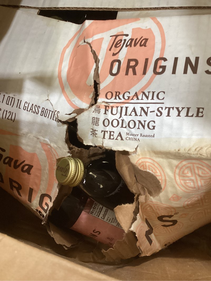 Condition photo showing Good Condition for Tejava Peach Black Iced Tea, 24 Pack, 12oz Glass Bottles, Unsweetened, Non-GMO, Kosher, No Sugar or Sweeteners, No calories, No Preservatives, Brewed in Small Batches