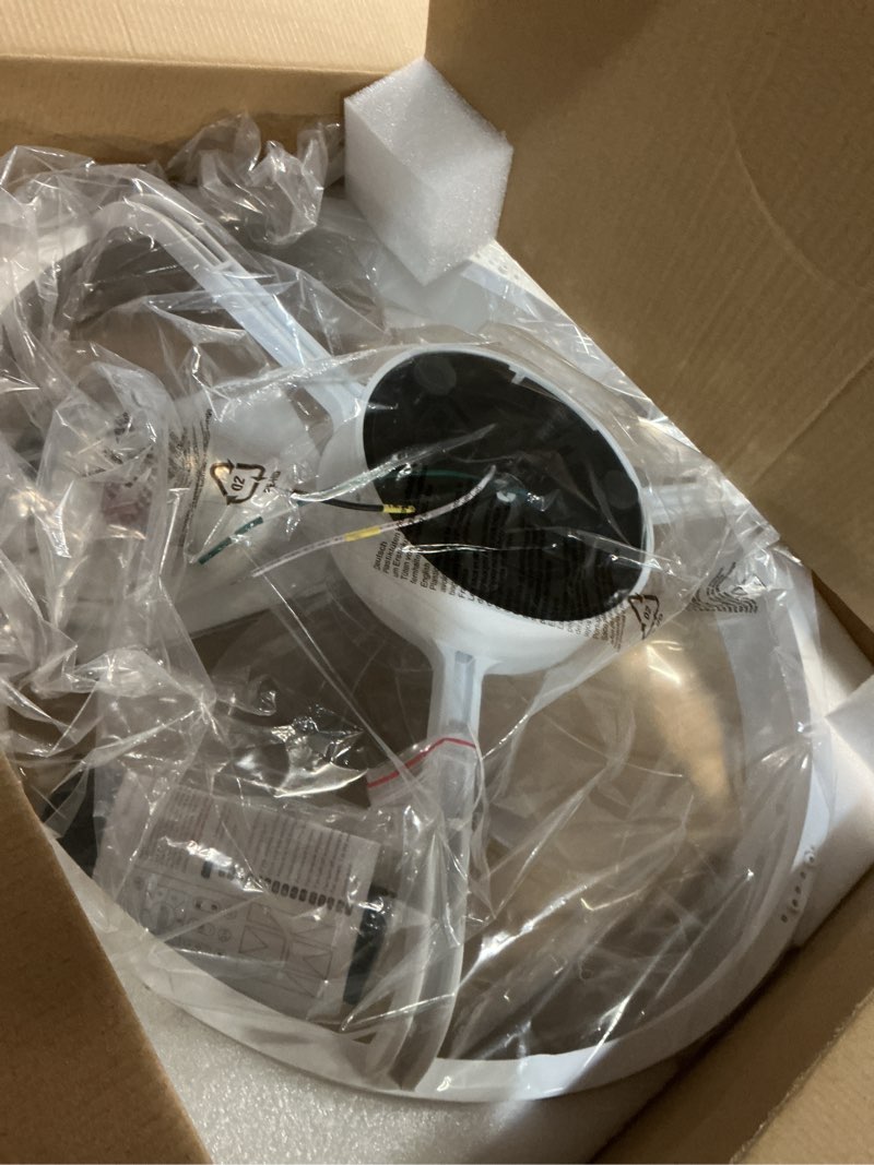 Condition photo showing Good Condition for dllt modern ceiling fans with lights: 20" flush mount low profile ceiling fan with app remote control - white led bladeless fandelier dimmable quiet dc motor for bedroom living room white 20 inch