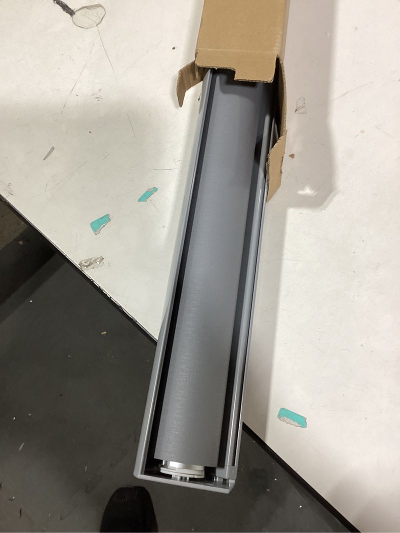 Condition photo showing Good Condition for ChrisDowa Cordless Blackout Roller Shades for Windows, Striped Free-Stop Window Blinds with Privacy, Thermal Insulated Window Shades for Home, Office and Door. Grey, 29" W x 72" H 29"W x 72"H Grey