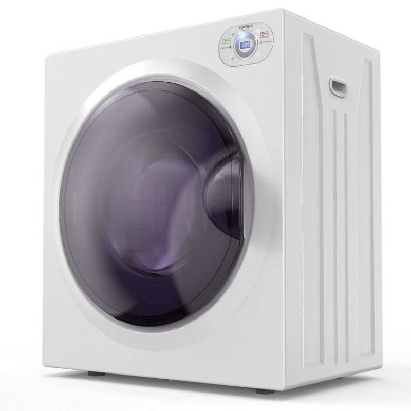 ROVSUN 9LBS Compact Front Load Laundry Dryer, 1400W Stainless Steel Portable Clothes Dryer with LCD 