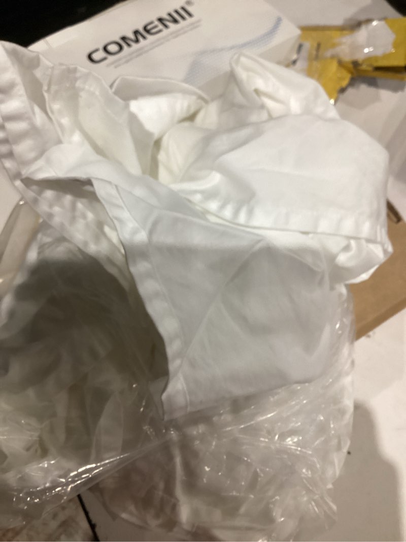 Condition photo showing Good Condition for crib bed skirt dust ruffle 100% cotton - natural, soft, breathable for baby's delicate skin, nursery toddler crib bed skirt for baby boys girls, fits standard cribs 28" x 52" with 14" drop solid-white