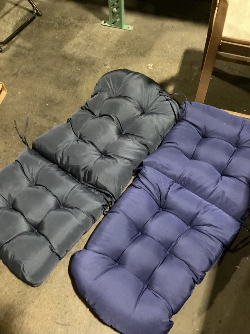 Condition photo showing Good Condition for (blues)enipate weather resistant adirondack chair cushions high back indoor outdoor patio tufted lounge cushion seat pads striped red 2-pack