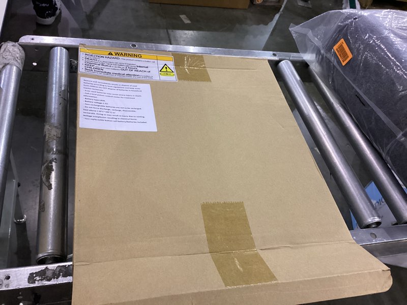 Condition photo showing As Is for WILLBOND 5 ft Christmas Angel Cardboard Cutout Stand up with Light String Winged Angel Figurines Photo Props Large Lighted Christmas Sign for Xmas Holiday Backdrop Party Decoration