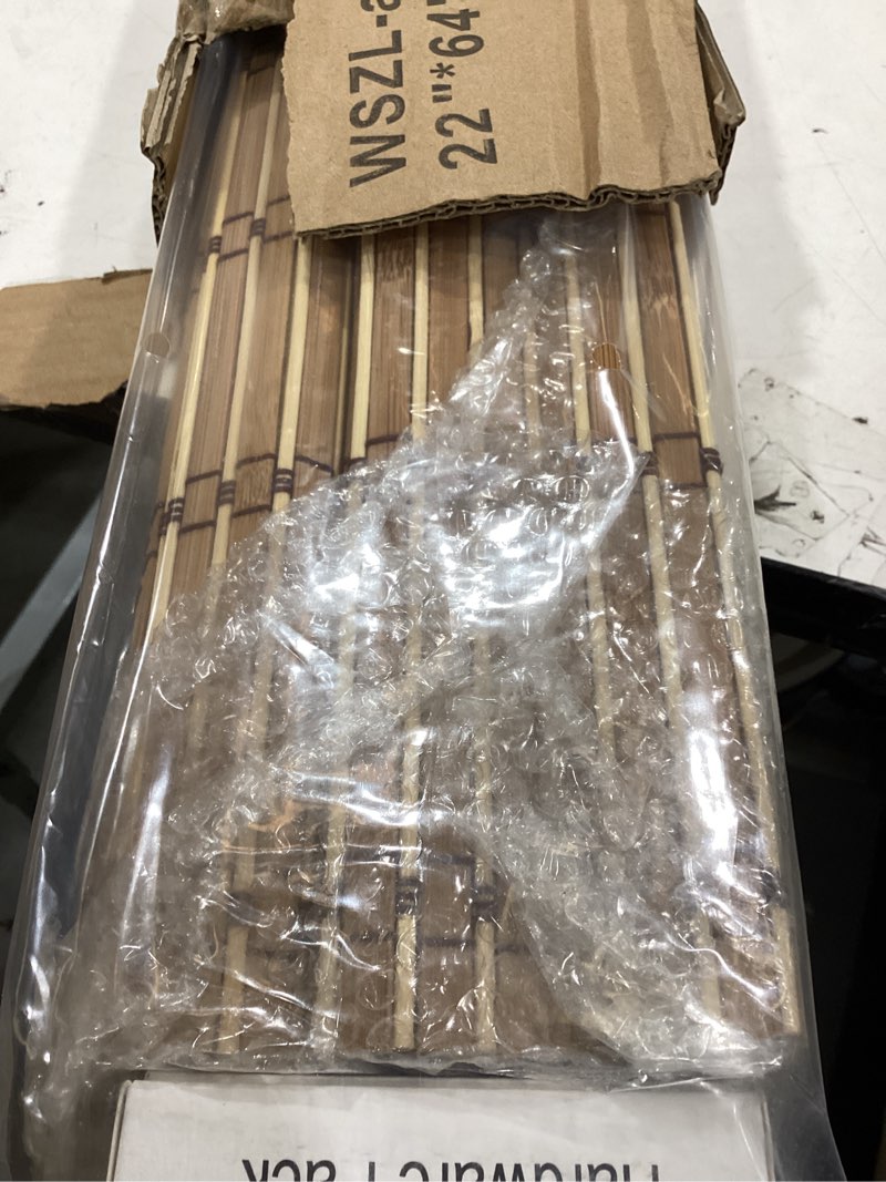 Condition photo showing Good Condition for seeye cordless bamboo blinds, light filtering bamboo roller shades - natural roman blind shade, roll up blind for windows, easy to install for door, patio, bedroom - 22" w x 64" h, natural natural 22"w x 64"h