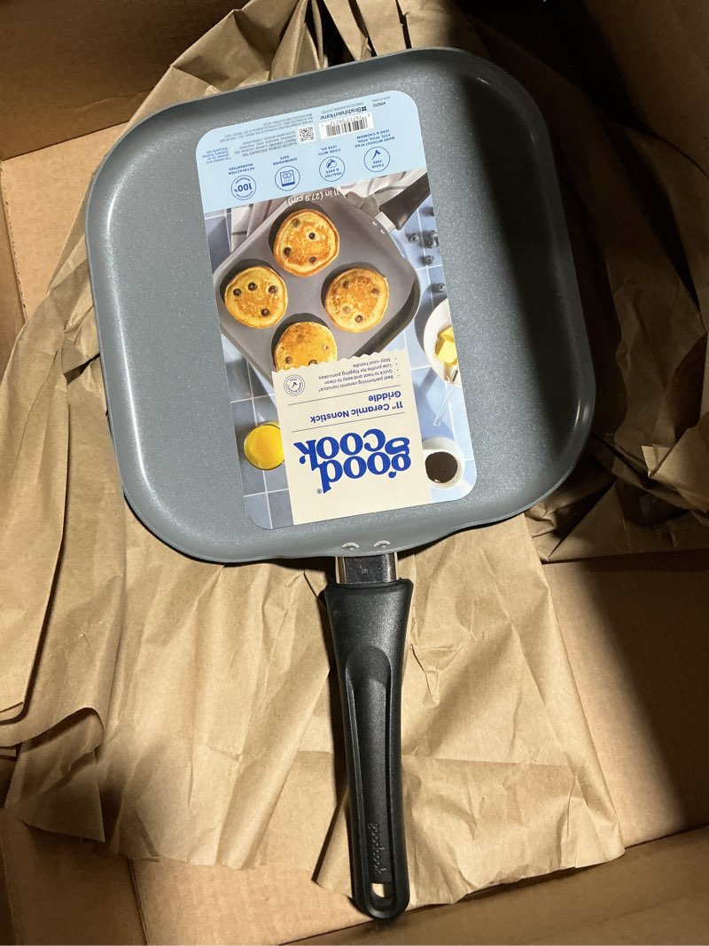 Condition photo showing Good Condition for GoodCook Everyday Griddle Pan Ceramic Nonstick Aluminum Construction for Even Heating Non-Toxic PTFE & PFOA Free, 11-Inch, Black