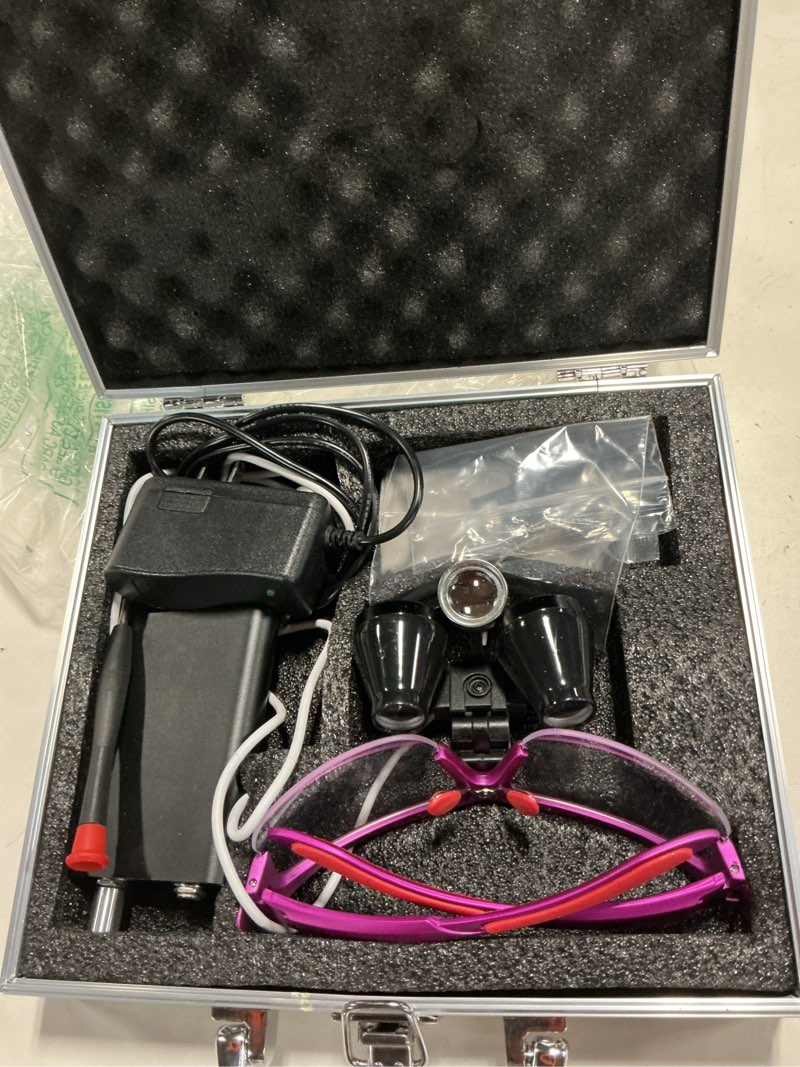 Condition photo showing Good Condition for 2.5x 3.5x magnification binocular loupe dental loupes magnifier with light magnifying glasses portable headlight headlamp (3.5x-r)