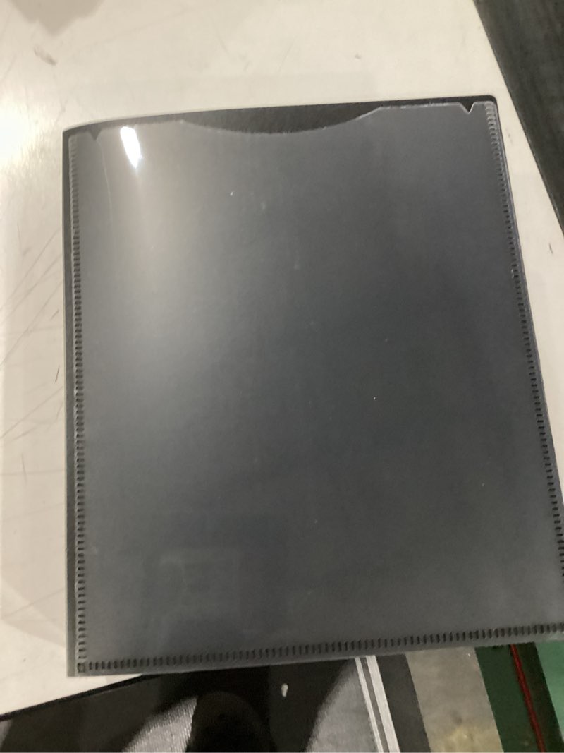 Condition photo showing Good Condition for henoyso plastic 1'' mini 3 ring binder, 200 sheets capacity fits 5.5 x 8.5 paper, small black flexible three round rings view binder for school, office use, photo album pages black 1 inch
