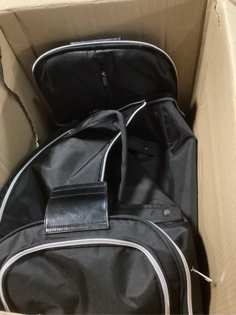 Condition photo showing Good Condition for rolling garment bag for travel 55l suit bag with wheels handle carry on garment bags for men women convertible duffle luggage bag with shoes compartment for business wedding weekender, black