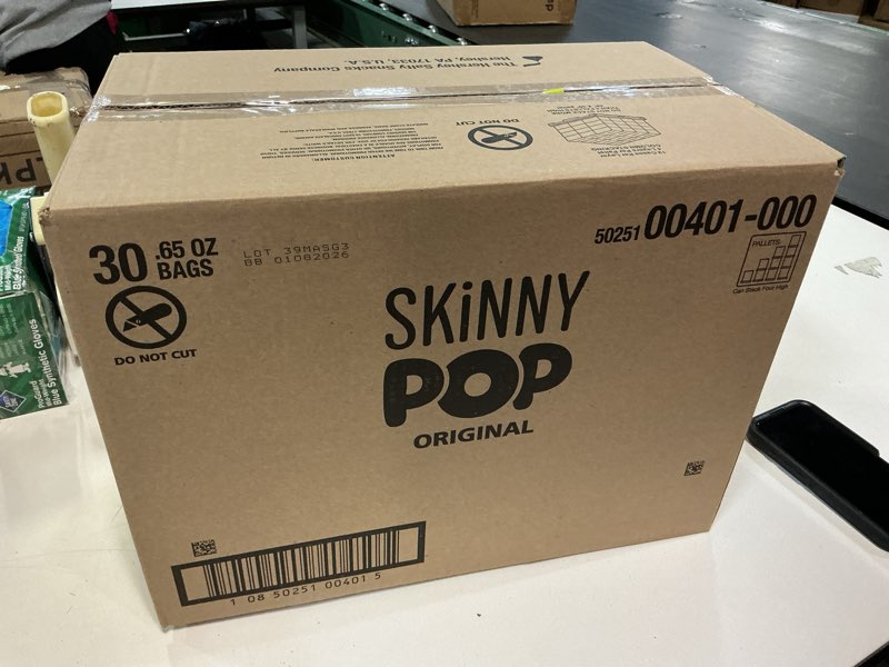Condition photo showing New/Like New for SkinnyPop Original Popcorn, Individual Snack Size Bags, KMC2Skinny Pop, Healthy Popcorn Snacks, Gluten Free, 0.65 Ounce (Pack of 30)
