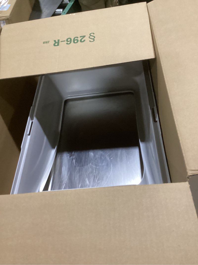 Condition photo showing As Is for Stainless Steel Litter Box | XL Enclosed Cat Litter Boxs with Lid for Big Cats | High Sided, Anti-Urine Leakage | Non-Stick Bottom & Includes Litter Mat & Metal Scoop X-Large Silver Gray