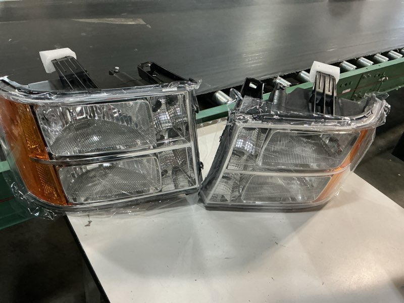 Condition photo showing Good Condition for carpartsinnovate fits 07-13 gmc sierra clear chrome replacement headlights lamps left+right pair