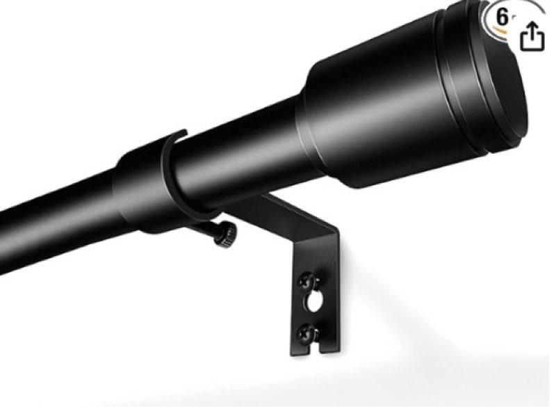 black curtain rod black