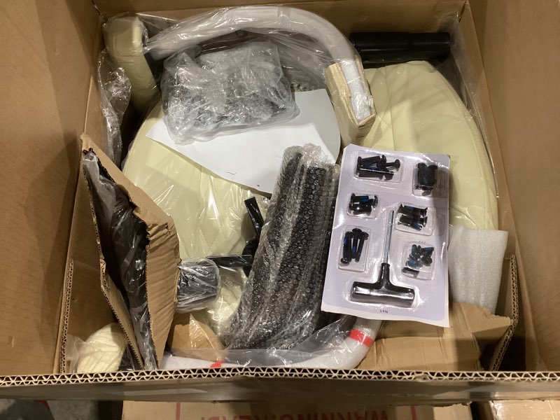 Condition photo showing New/Like New for YFO Home Office Desk Chair Office Rubber Casters Ergonomic Computer Chair with Lumbar Support Adjustable Height Rolling Swivel Executive Task Armrests Chair? Cream Leather