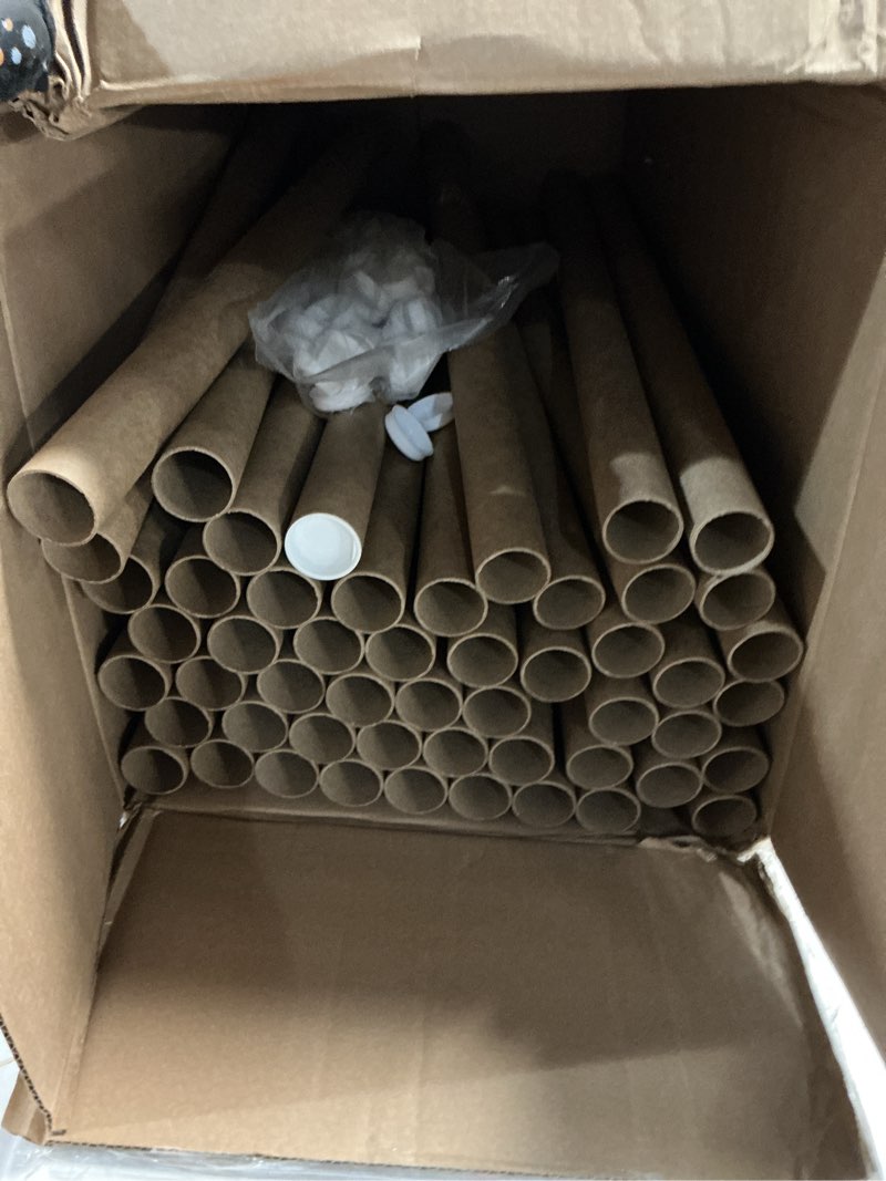 Condition photo showing Good Condition for aviditi cardboard tubes with caps, 24"l x 1.5"w x 1.5"h, pack of 50 | poster tube for mailing and storage of blueprints, artwork, crafts, long art holder, 24 inches kraft