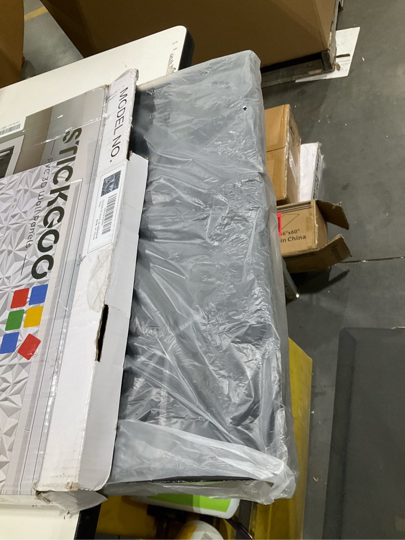 Condition photo showing Good Condition for STICKGOO 12 Pack 3D Wall Panels for Interior Wall Decor, Black Diamond Design Accent Wall Panels, 19.7''x19.7'' Modern Textured Wall Panels for Living Room Lobby Bedroom TV Backdrop