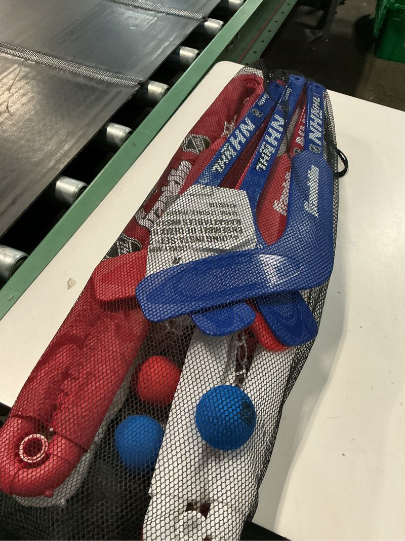 Condition photo showing Good Condition for franklin sports knee hockey goal set of 2 - mini hockey set for kids - player and goalie sticks included