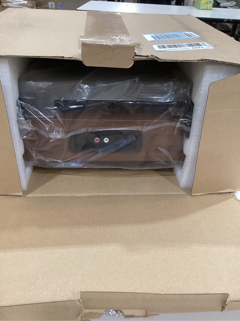 Condition photo showing Good Condition for Amazon Basics Desktop Turntable Vinyl Record Player with Bluetooth and Built-in Speakers, 3-Speed, Black