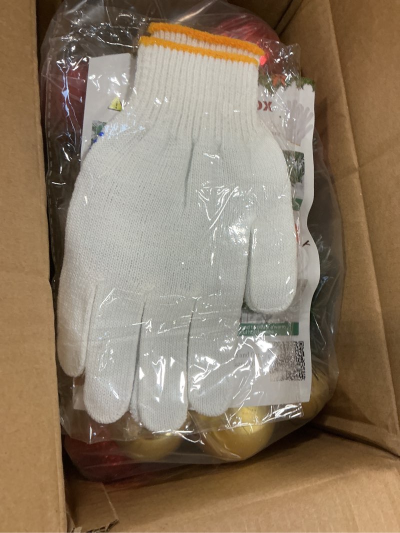 Condition photo showing Good Condition for Beinhome 6 Ft Pre-Lit Christmas Garland, Artificial Christmas Hanging Garland with Lights Timer, Red Gold Glitter Ball Decoration for Home Stairs Table Fireplace Xmas Holiday Festival Decor Pine Needle Garland 6 ft