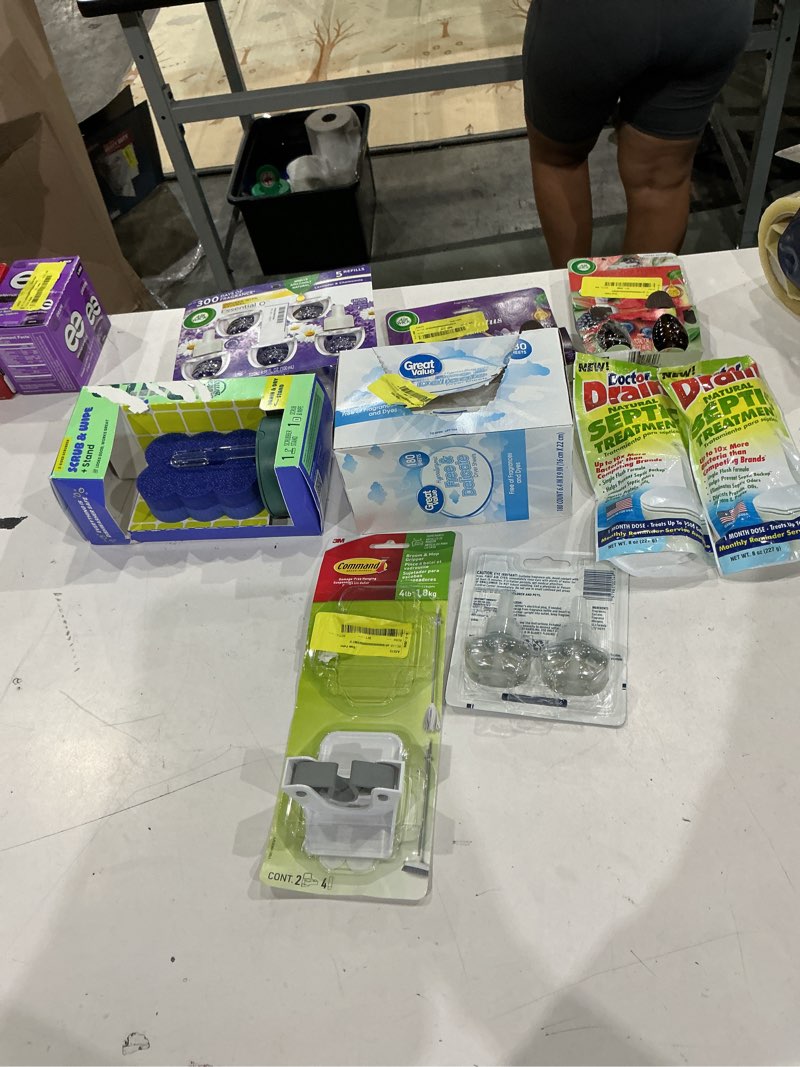 Condition photo showing As Is for assorted lot of cleaning supplies 