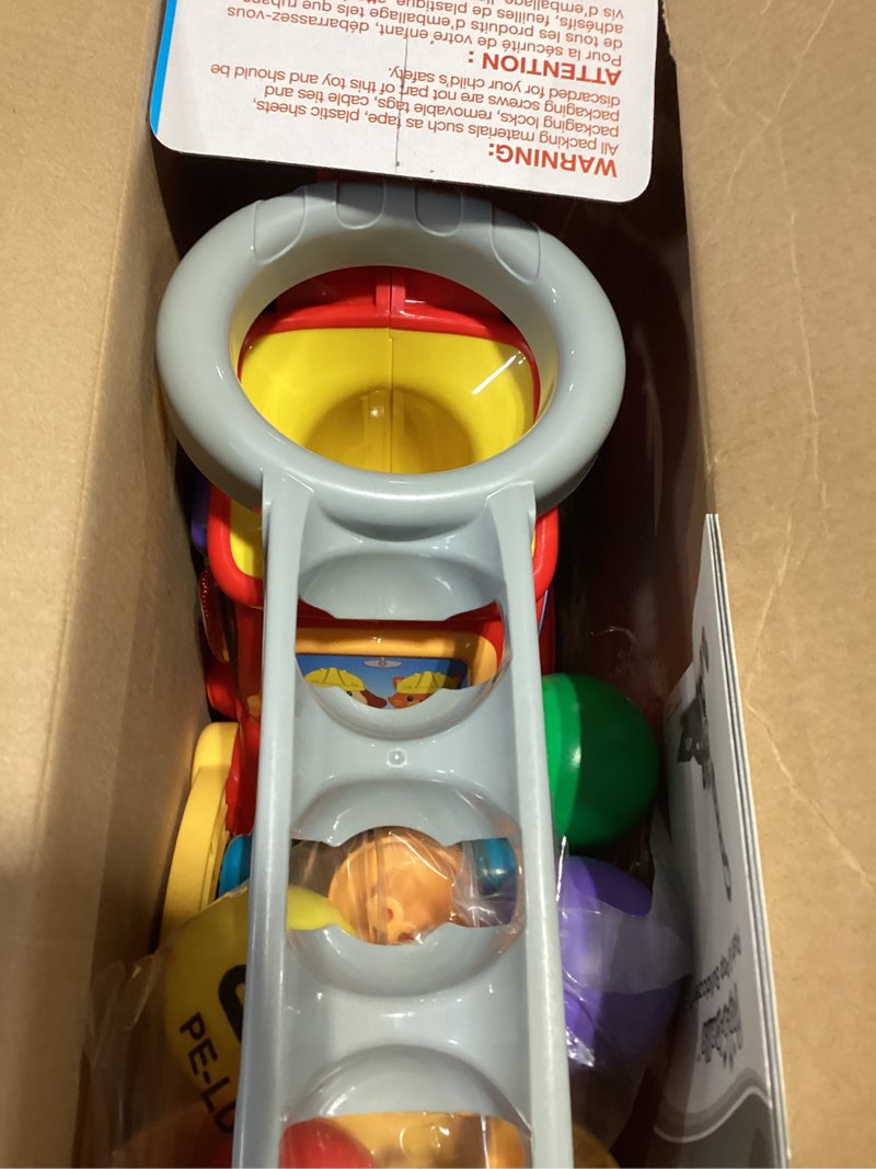 Condition photo showing As Is for vtech pop-a-balls push and pop bulldozer, red red bulldozer