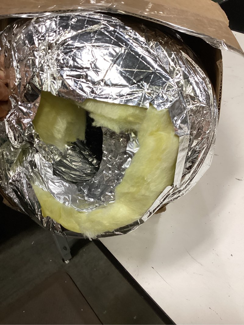 Condition photo showing As Is for 6 inch 25 feet r4.2 insulated flexible duct | high-efficiency thermal insulation | suitable for heating & cooling 6 in 25 ft(r4.2)
