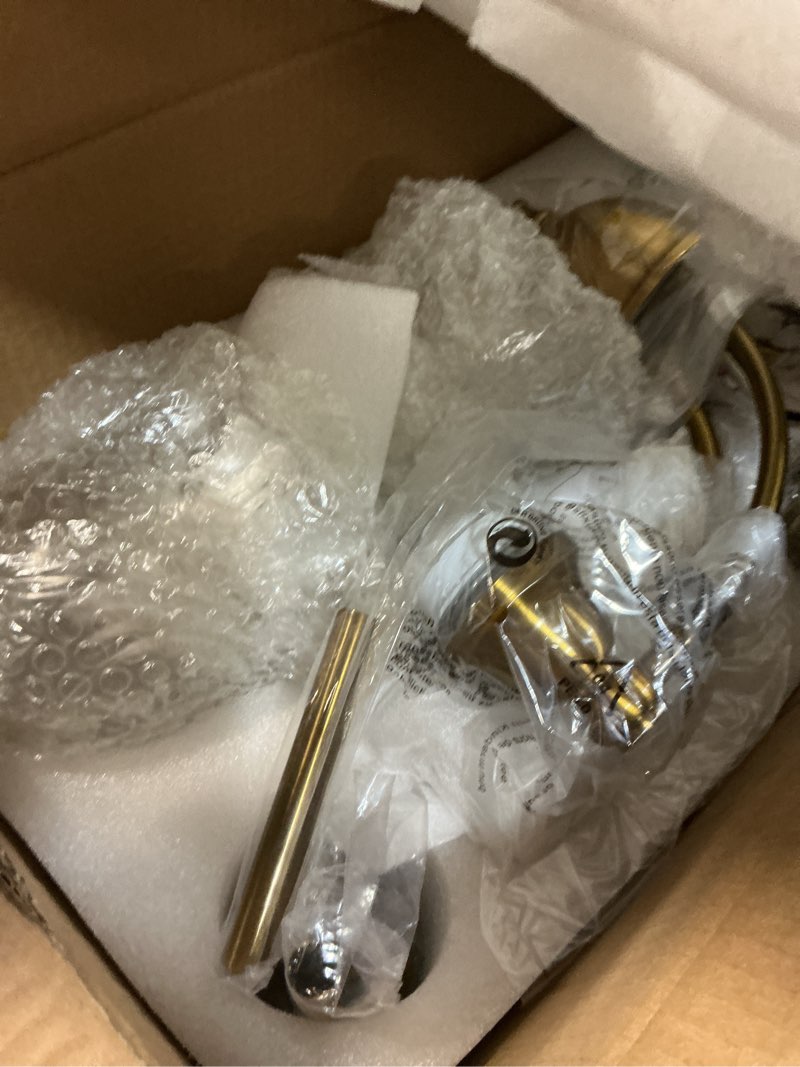 Condition photo showing New/Like New for Vintage 5 Light Chandelier, Brass Dining Room Light Fixtures Over Table, Farmhouse Glass Chandelier Ceiling Light Fixture for Kitchen, Dinning, Foyer, Bathroom, Living Room 5 light-Flower Gold