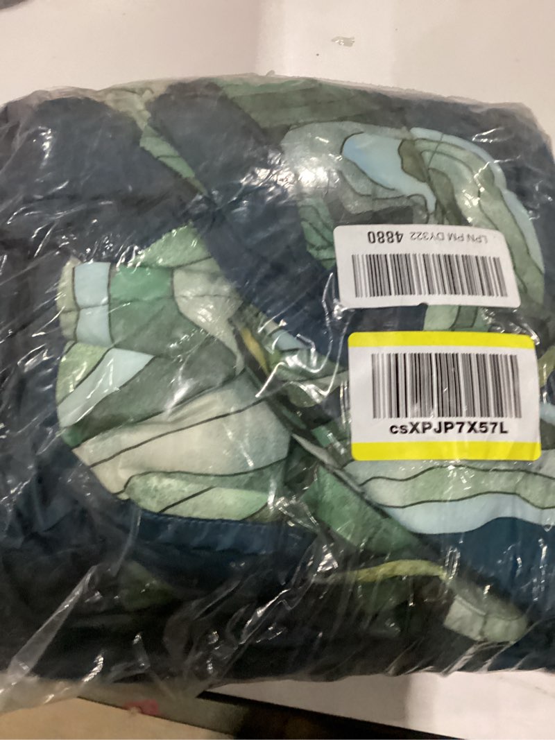 Condition photo showing New/Like New for Therm-a-Rest Honcho Poncho Wearable Hoodie Blanket, Outerspace Blue Topo Wave Print O/S