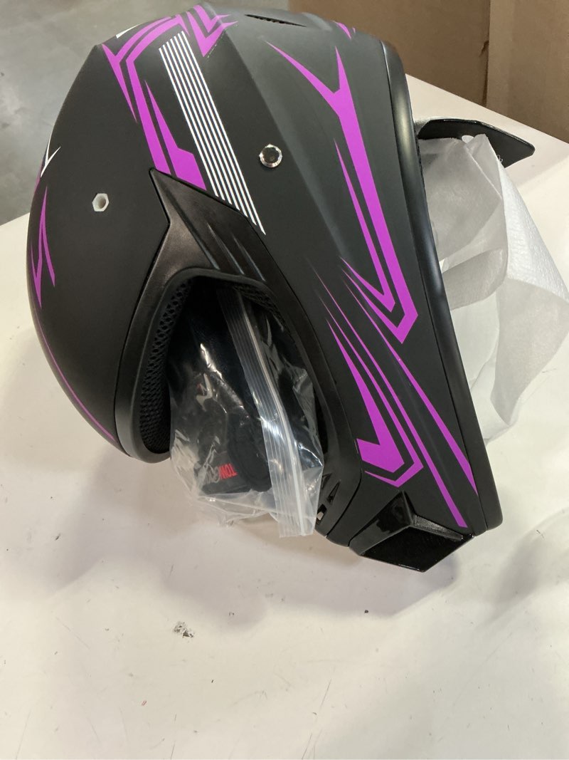 Condition photo showing Good Condition for (size  s)youth kids motocross helmet,dirt bike off-road motorcycle helmet with(goggles,gloves,mask) 4-pcs set,mountain bike bmx mx atv girls full face helmet,dot approved(purple,s) purple small
