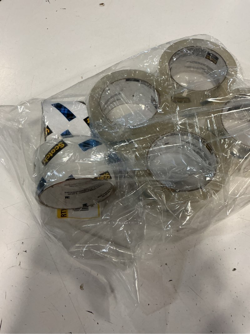 Condition photo showing As Is for 1.88 in. x 54.6 yds. scotch heavy duty shipping packaging tape (6 rolls per pack)