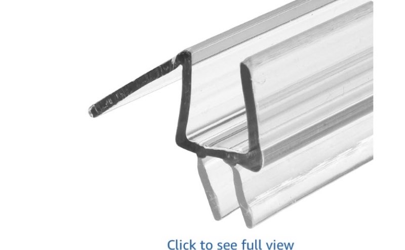 EAISMON Frameless Shower Door Seal Strip 2 Pack x 39 Inch U for 3/8" Thick Glass Shower Door Side Se